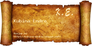 Kubina Endre névjegykártya