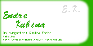 endre kubina business card